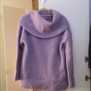 Banana Republic Lavender Off Shoulder / Cowl Neck Sweater